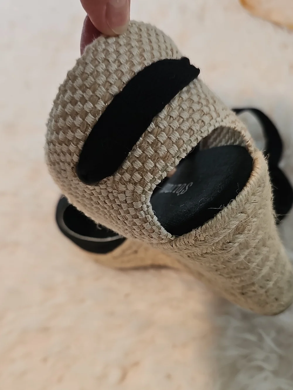 Soludos Black Tall Wedge Espadrille - Size 7.5